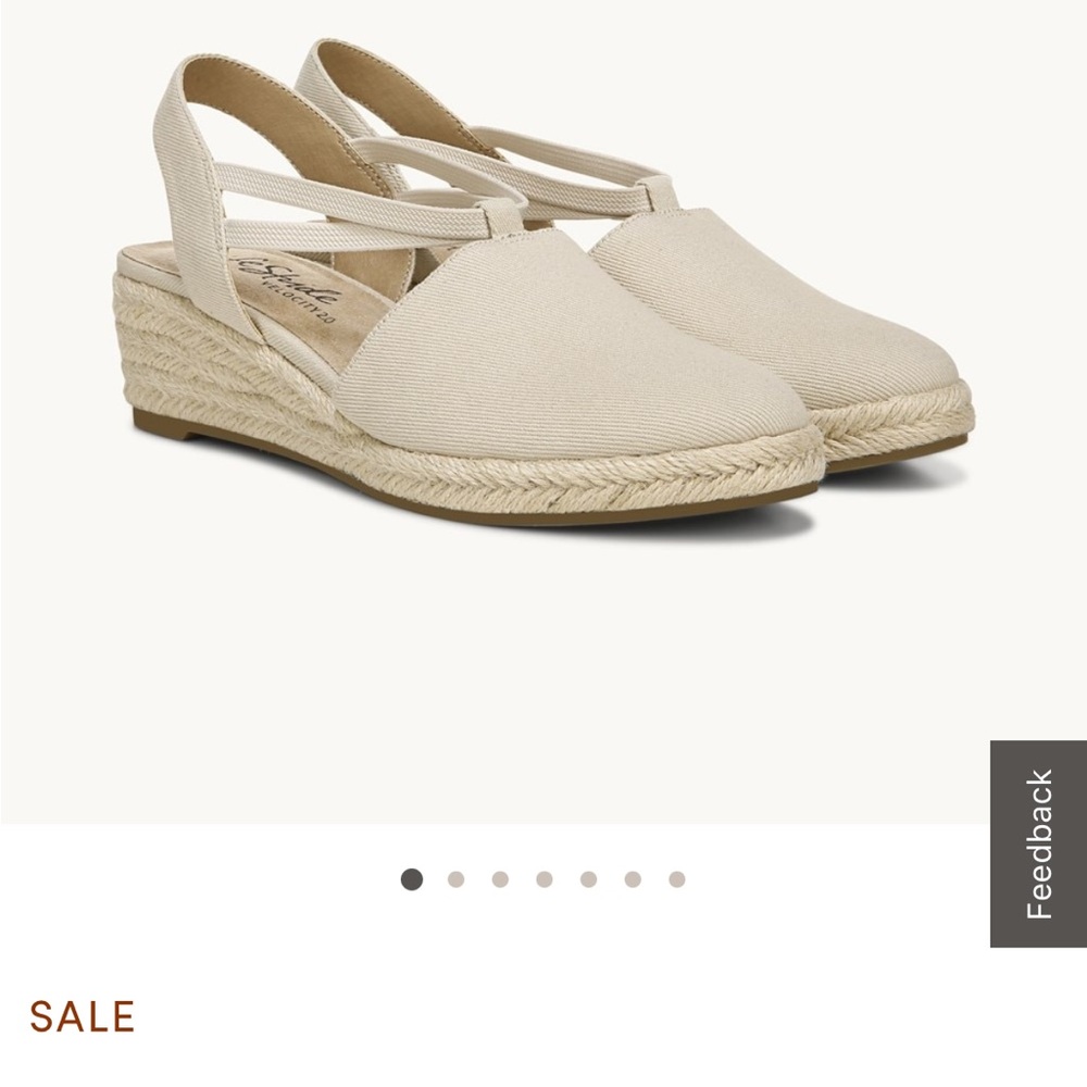Life Stride Almond Espadrille Wedges 8.5